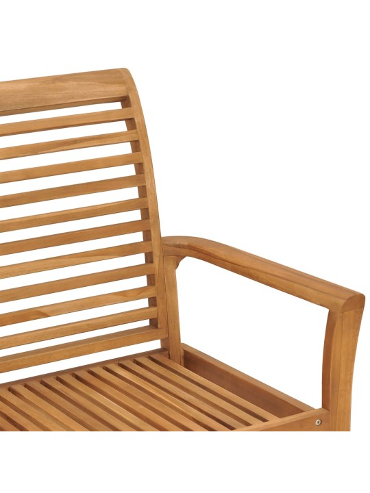 Zahradní lavice s krémovou poduškou 112 cm masivní teak