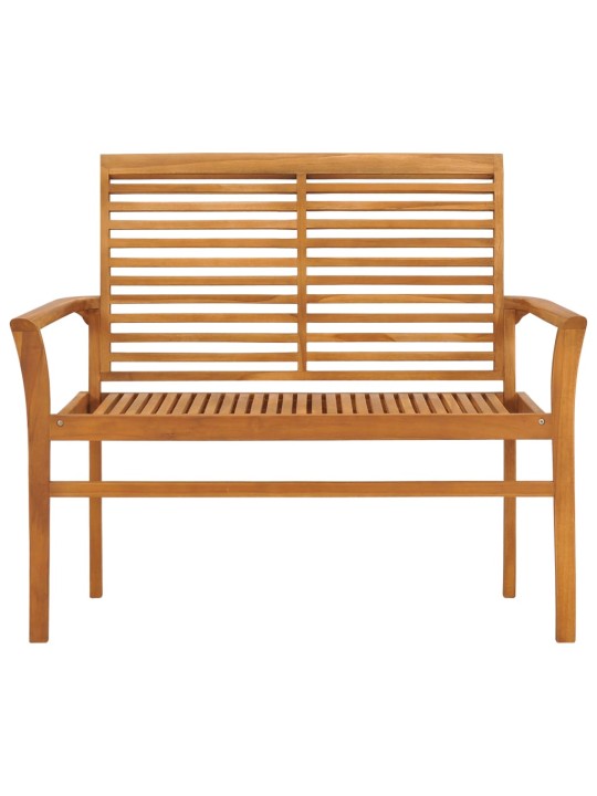 Zahradní lavice s taupe poduškou 112 cm masivní teak