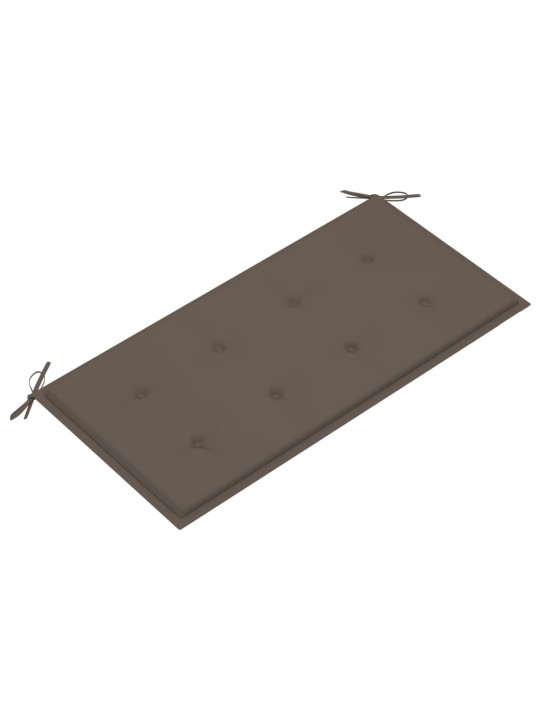 Zahradní lavice s taupe poduškou 112 cm masivní teak