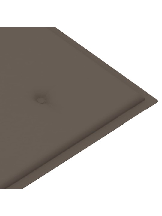 Zahradní lavice s taupe poduškou 112 cm masivní teak
