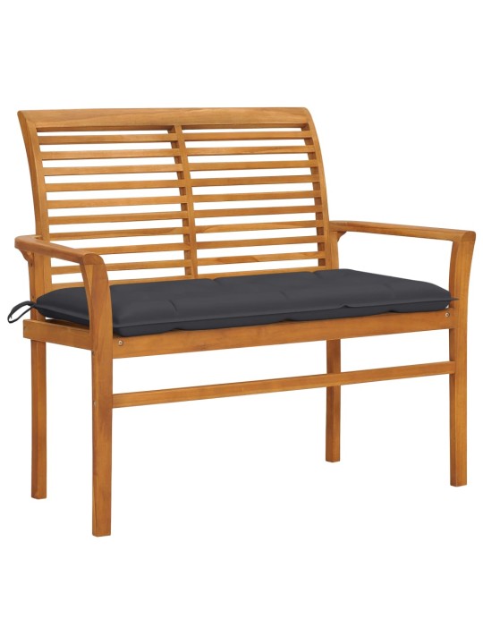 Zahradní lavice s antracitovou poduškou 112 cm masivní teak