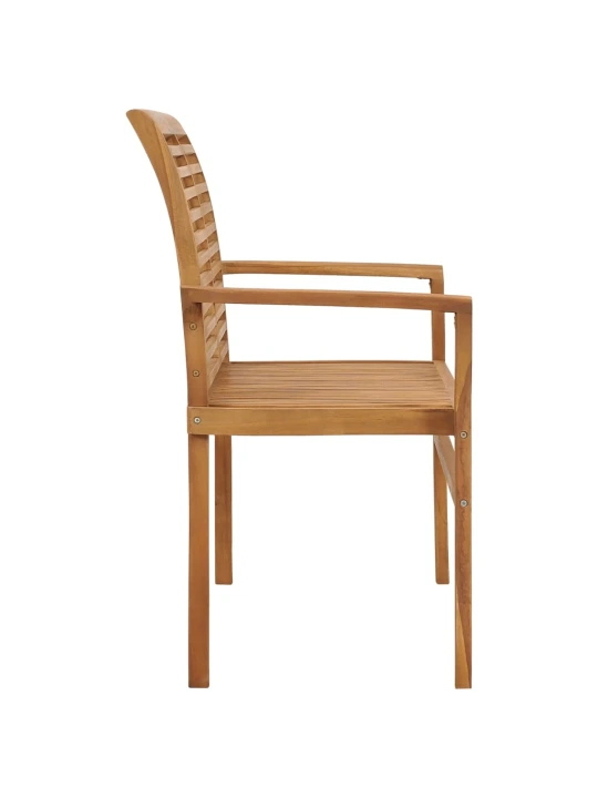 Zahradní lavice se světle modrou poduškou 112 cm masivní teak