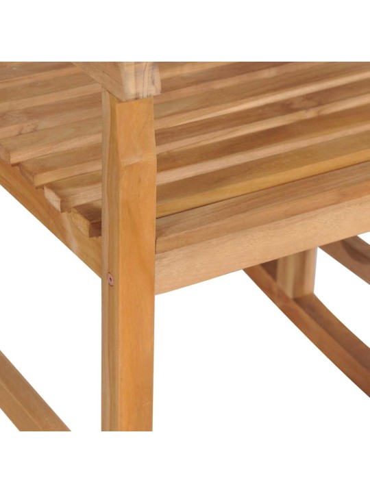 Houpací křeslo s béžovou poduškou masivní teak