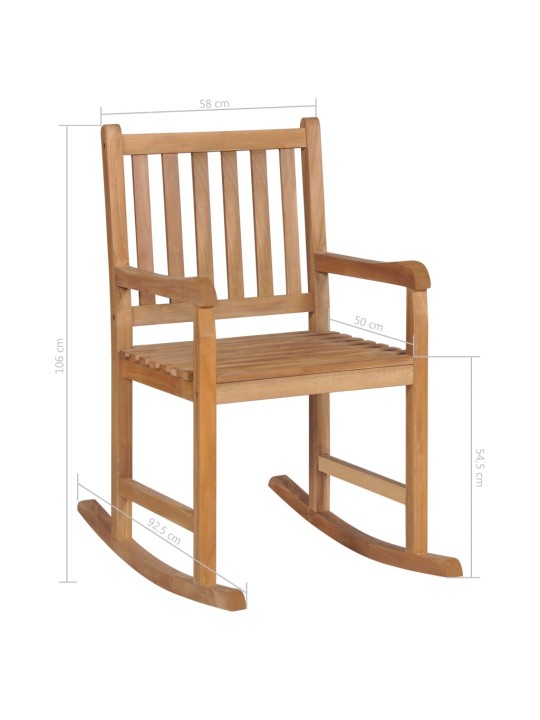 Houpací křeslo s modrou poduškou masivní teak