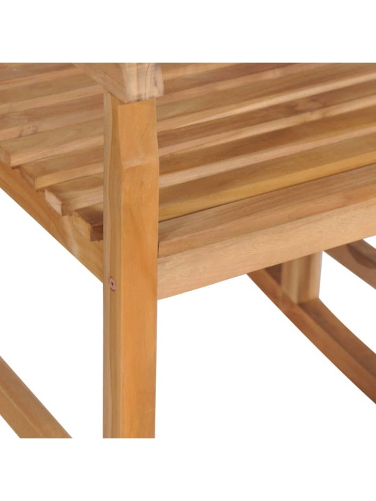 Houpací křeslo se zelenou poduškou masivní teak