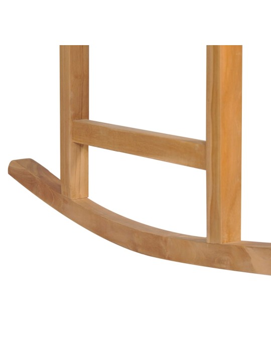 Houpací křeslo se světle modrou poduškou masivní teak
