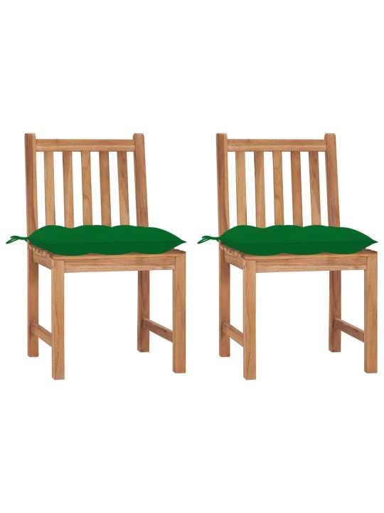 Zahradní židle s poduškami 2 ks masivní teak
