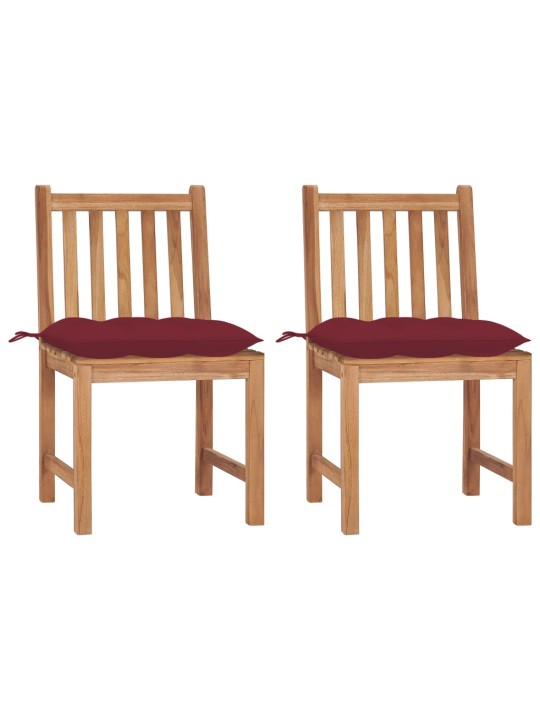 Zahradní židle s poduškami 2 ks masivní teak