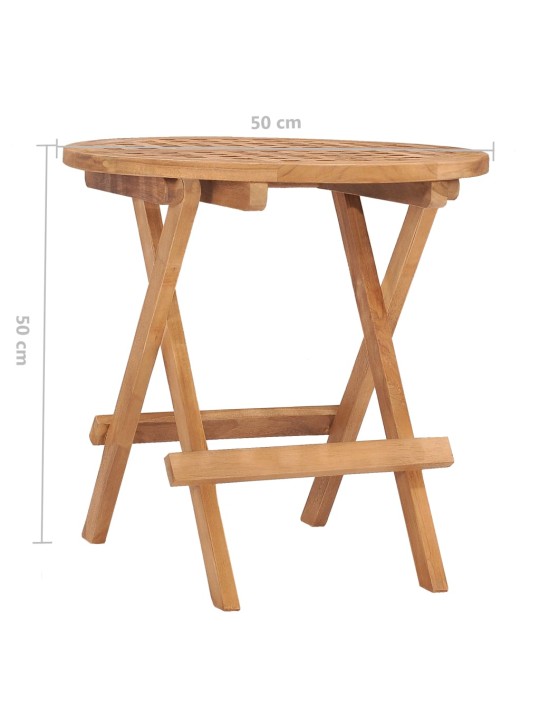 3dílný skládací zahradní jídelní set s poduškou masivní teak
