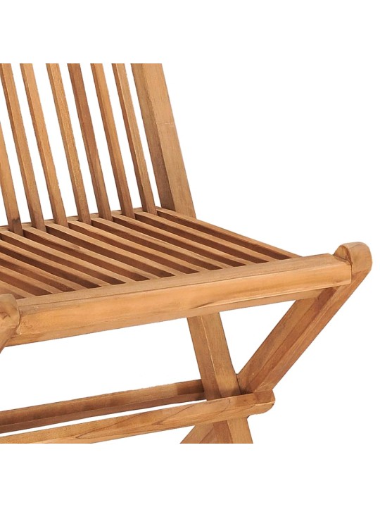 3dílný skládací zahradní jídelní set s poduškou masivní teak