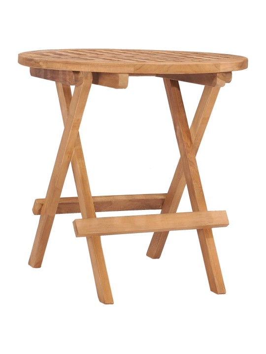 3dílný skládací zahradní jídelní set s poduškou masivní teak
