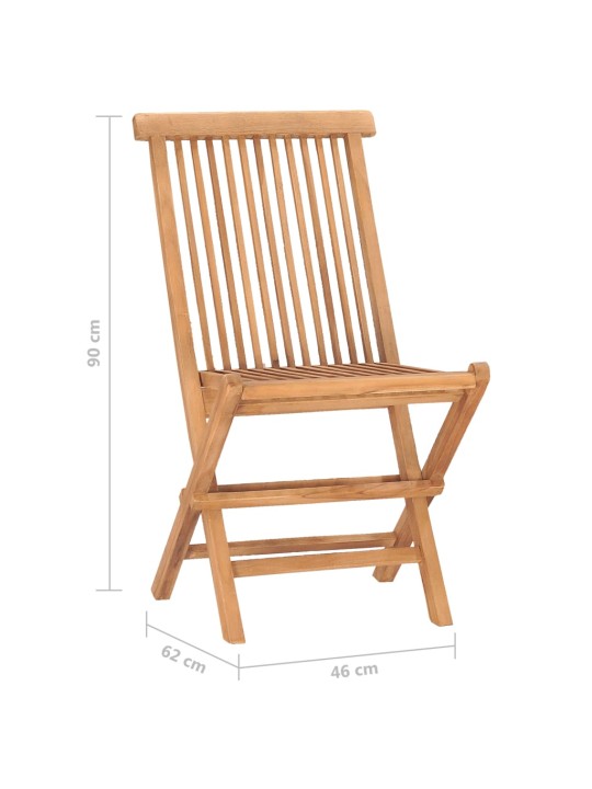 3dílný skládací zahradní jídelní set s poduškou masivní teak