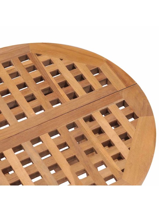 3dílný skládací zahradní jídelní set s poduškou masivní teak