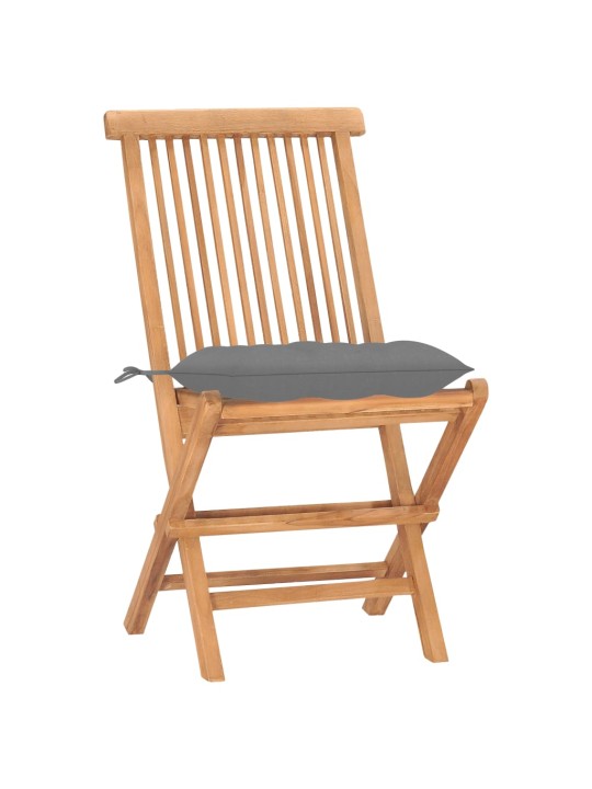 3dílný skládací zahradní jídelní set s poduškou masivní teak