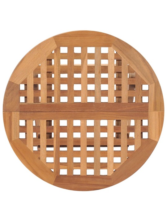 3dílný skládací zahradní jídelní set s poduškou masivní teak