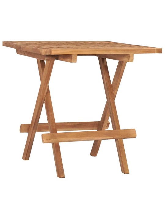 3dílný skládací zahradní jídelní set s poduškou masivní teak