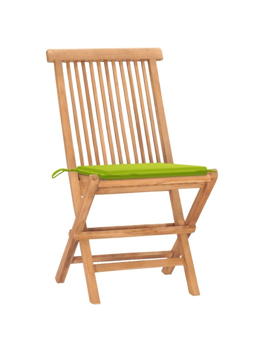 3dílný skládací zahradní jídelní set s poduškou masivní teak