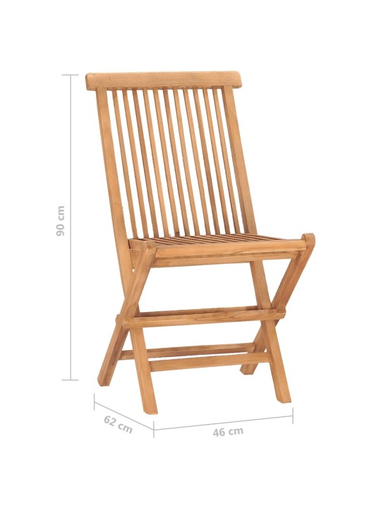3dílný skládací zahradní jídelní set s poduškou masivní teak