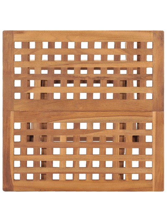 3dílný skládací zahradní jídelní set s poduškou masivní teak