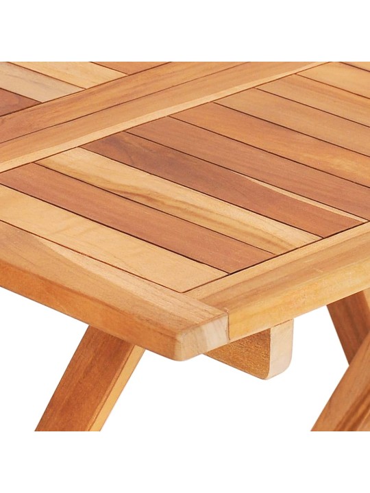 3dílný bistro set s modrými poduškami masivní teakové dřevo