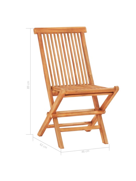 3dílný bistro set s modrými poduškami masivní teakové dřevo