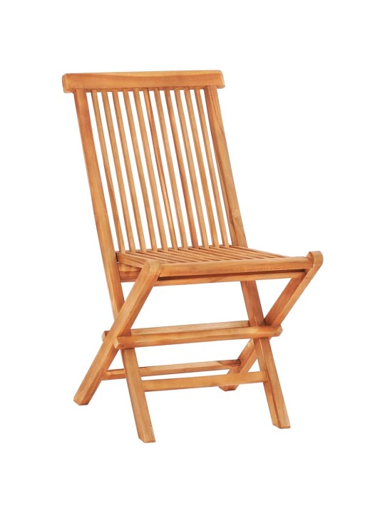 3dílný bistro set s červenými károvanými poduškami masivní teak