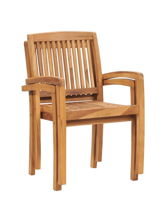 Zahradní židle 2 ks s modrými poduškami masivní teak
