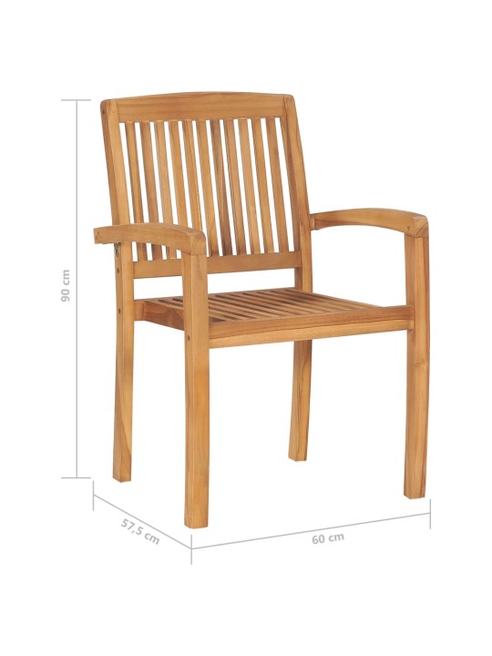 Zahradní židle 2 ks světle modré podušky masivní teak