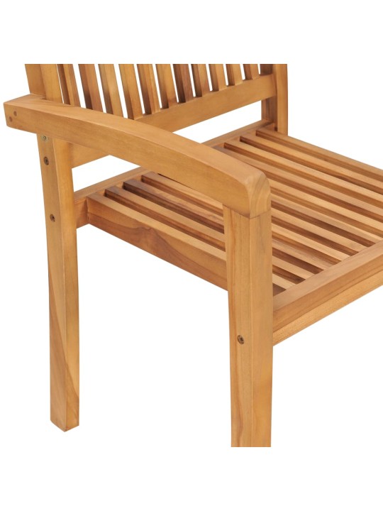 Zahradní židle 2 ks světle modré podušky masivní teak