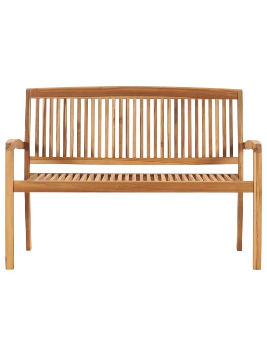 Stohovatelná zahradní lavice s poduškou 128,5 cm masivní teak