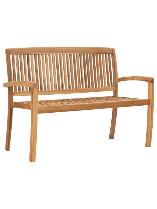 Stohovatelná zahradní lavice s poduškou 128,5 cm masivní teak