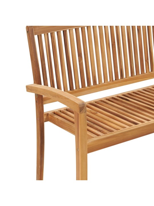Stohovatelná zahradní lavice s poduškou 128,5 cm masivní teak