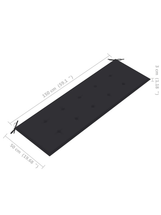Stohovatelná zahradní lavice s poduškou 159 cm masivní teak