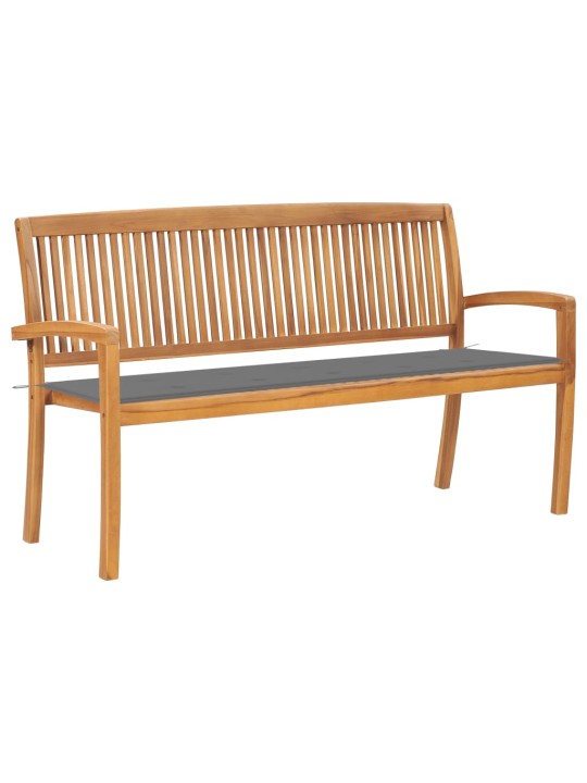 Stohovatelná zahradní lavice s poduškou 159 cm masivní teak