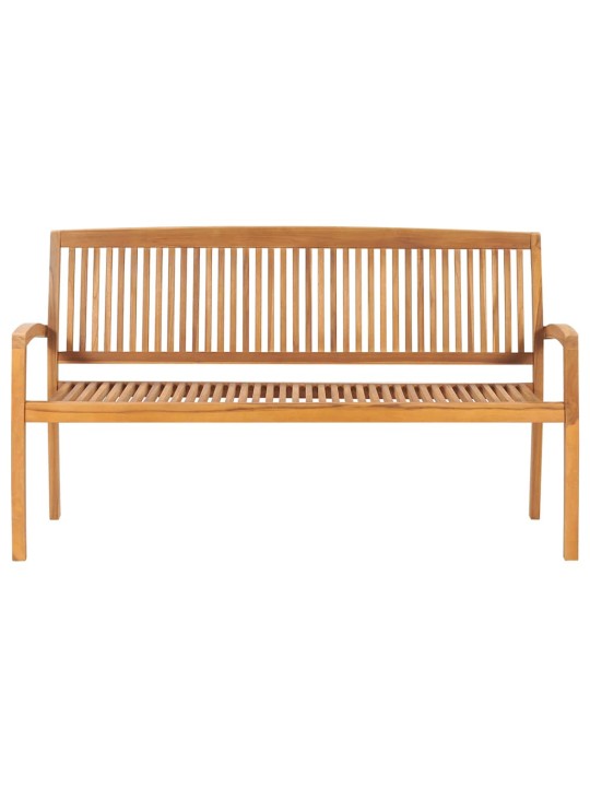 Stohovatelná zahradní lavice s poduškou 159 cm masivní teak