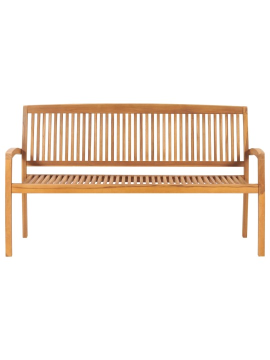 Stohovatelná zahradní lavice s poduškou 159 cm masivní teak