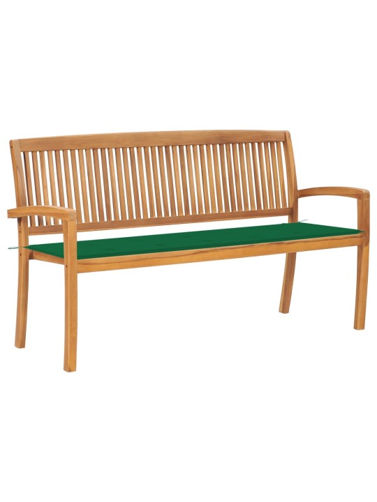 Stohovatelná zahradní lavice s poduškou 159 cm masivní teak
