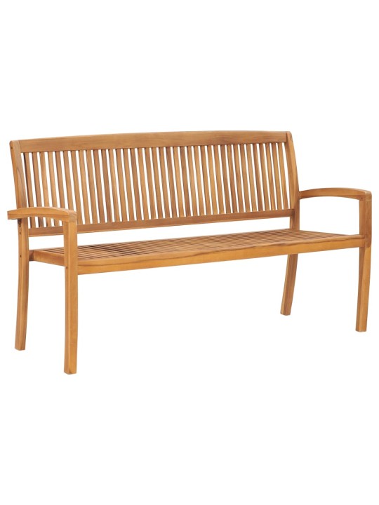 Stohovatelná zahradní lavice s poduškou 159 cm masivní teak
