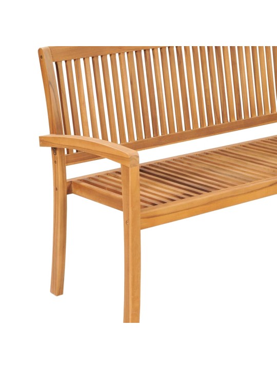 Stohovatelná zahradní lavice s poduškou 159 cm masivní teak