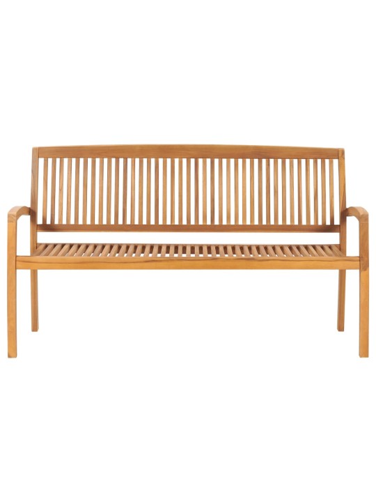 Stohovatelná zahradní lavice s poduškou 159 cm masivní teak