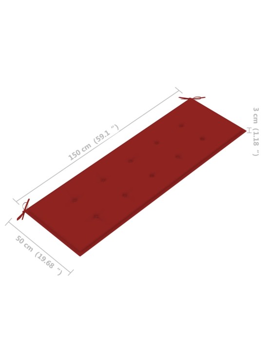 Stohovatelná zahradní lavice s poduškou 159 cm masivní teak