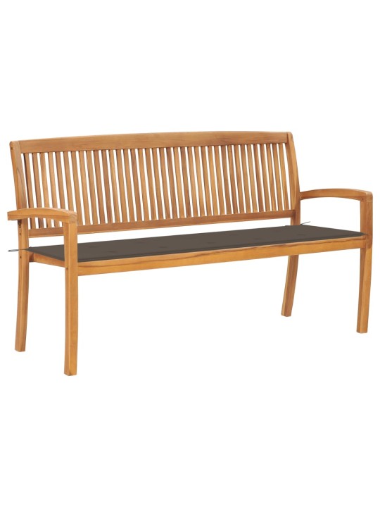 Stohovatelná zahradní lavice s poduškou 159 cm masivní teak