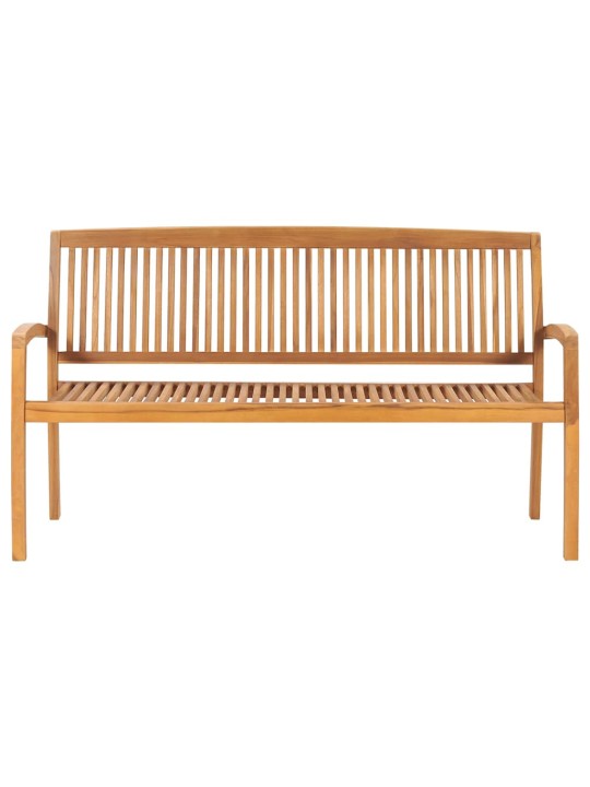 Stohovatelná zahradní lavice s poduškou 159 cm masivní teak
