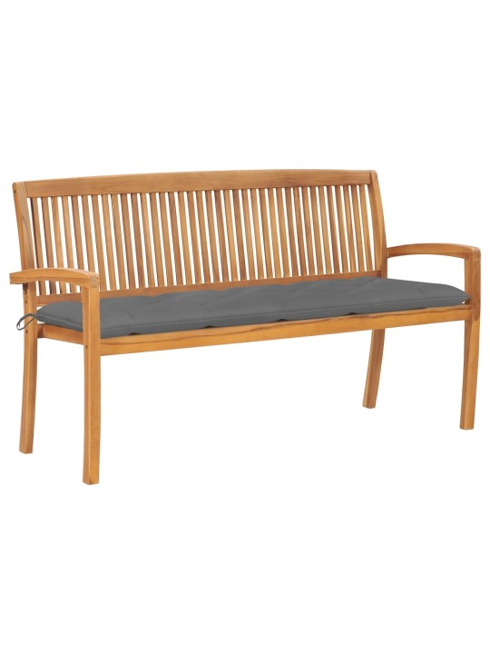 Stohovatelná zahradní lavice s poduškou 159 cm masivní teak