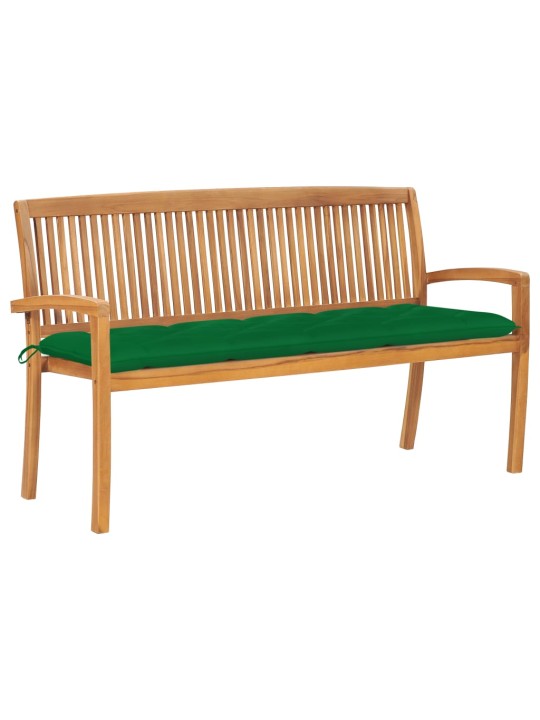 Stohovatelná zahradní lavice s poduškou 159 cm masivní teak