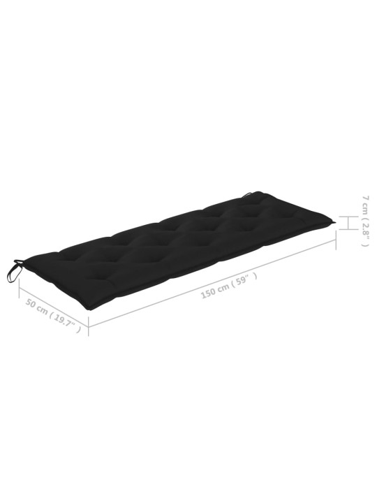 Stohovatelná zahradní lavice s poduškou 159 cm masivní teak