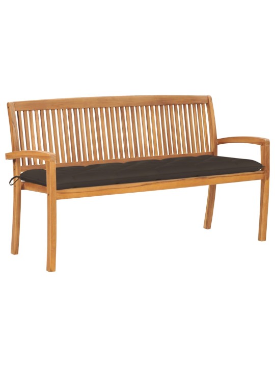 Stohovatelná zahradní lavice s poduškou 159 cm masivní teak