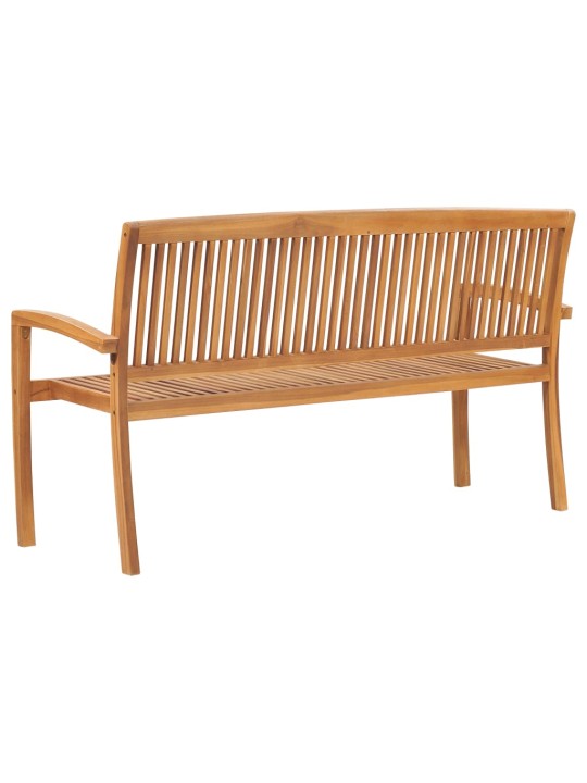 Stohovatelná zahradní lavice s poduškou 159 cm masivní teak