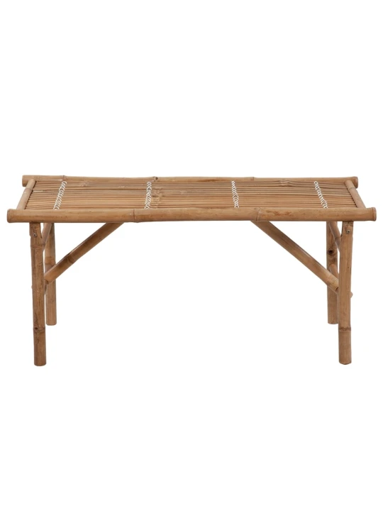 Skládací zahradní lavice s poduškou 118 cm bambus