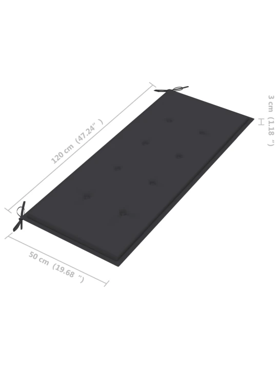 Skládací zahradní lavice s poduškou 118 cm bambus
